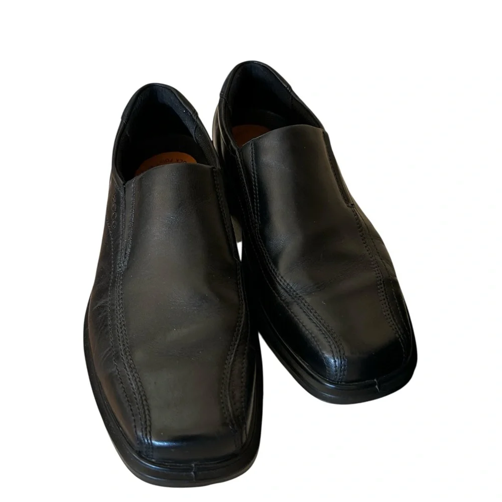 Ecco Classic Black Leather Helenski Loafer Slip-on Men's Size EU40 US 6-6.5